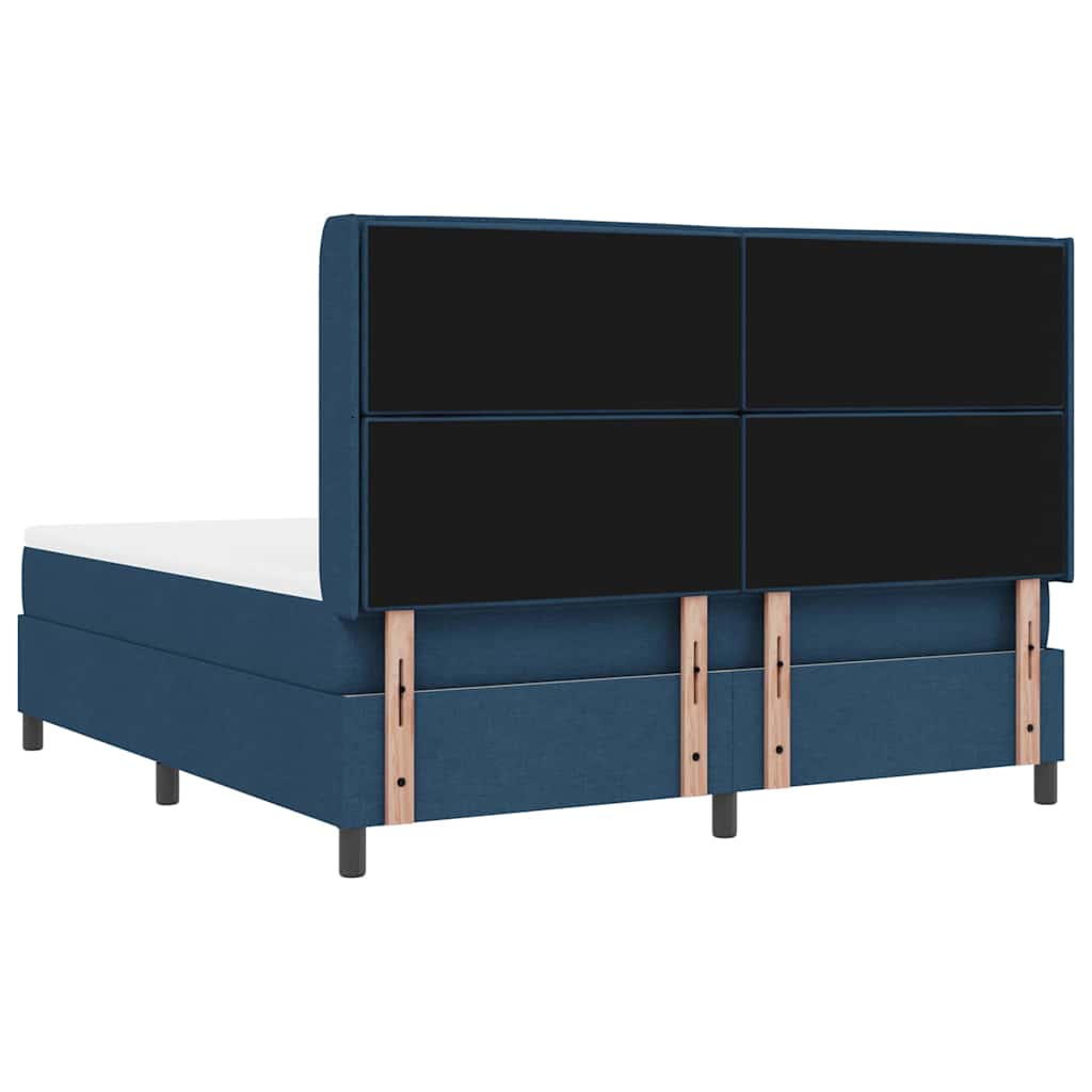LED Box Spring Krevet s madracem Plava 180 x 200 cm tkanina