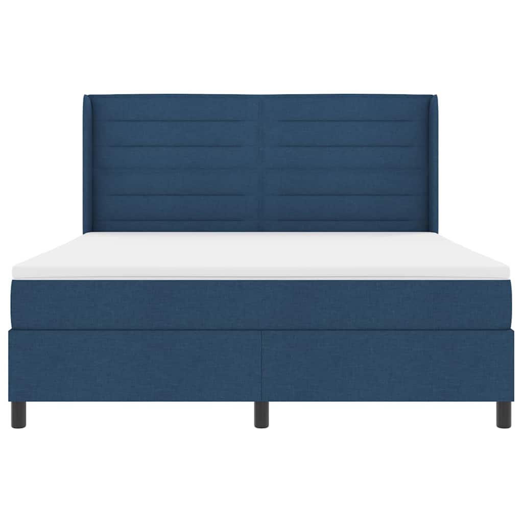 LED Box Spring Krevet s madracem Plava 180 x 200 cm tkanina