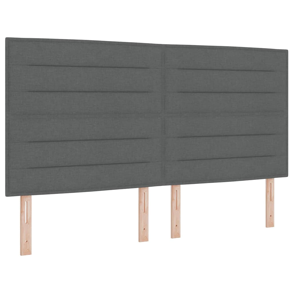 LED Box Spring Krevet Tamno siva 200 x 200 cm tkanina