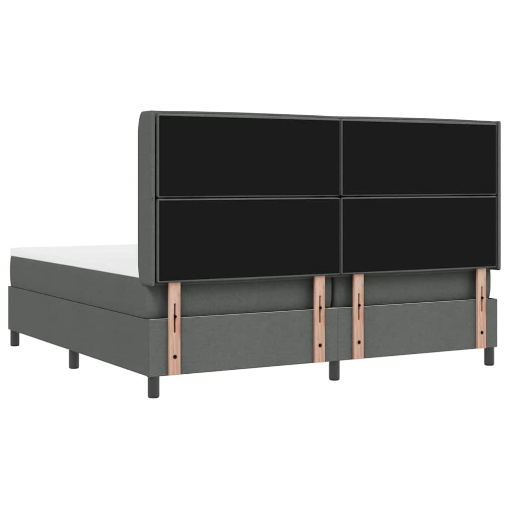 LED Box Spring Krevet Tamno siva 200 x 200 cm tkanina