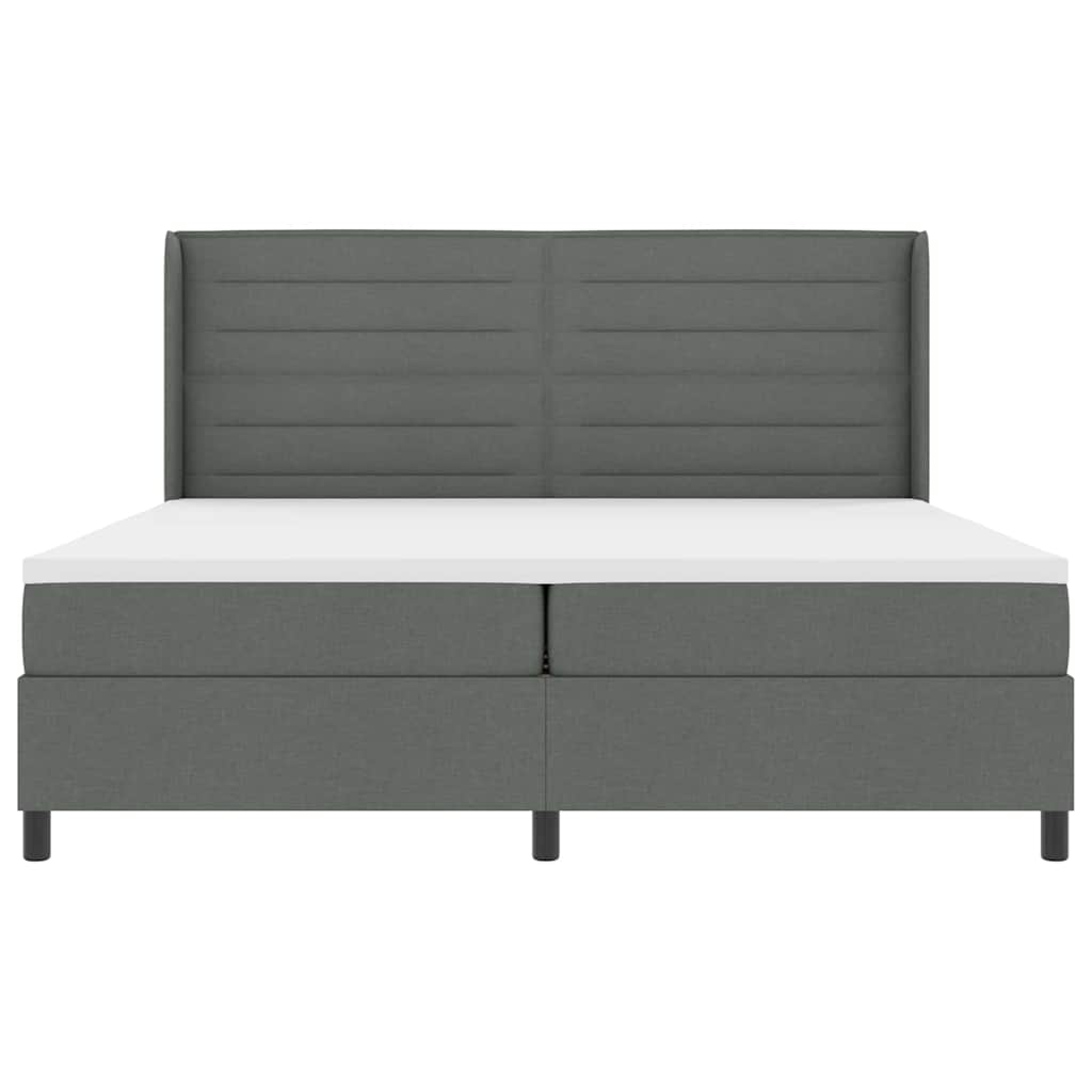 LED Box Spring Krevet Tamno siva 200 x 200 cm tkanina