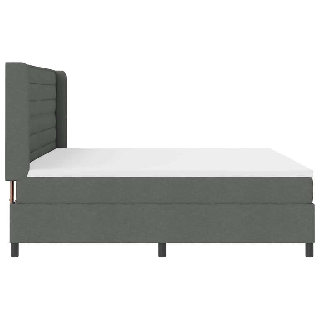 LED Box Spring Krevet Tamno siva 200 x 200 cm tkanina