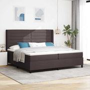 LED Box Spring Krevet Tamno smeđa 200 x 200 cm tkanina