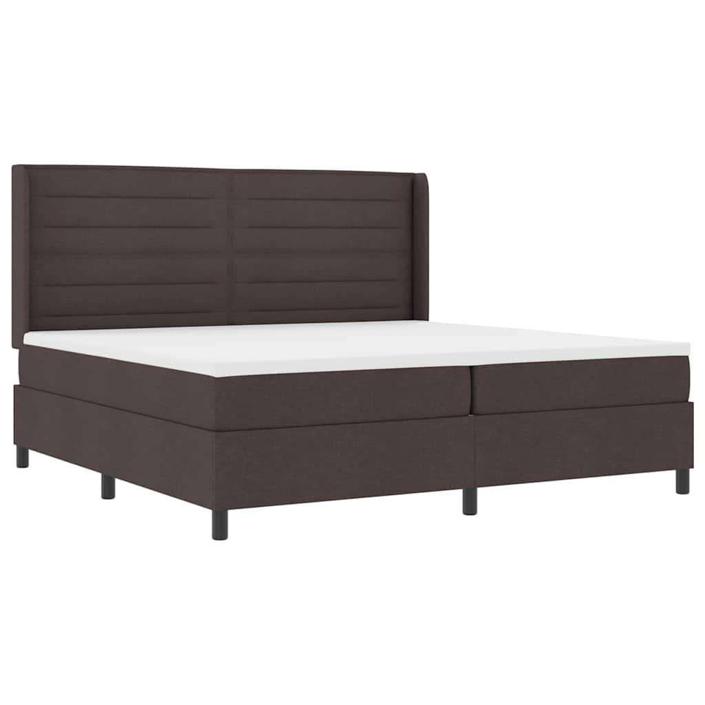 LED Box Spring Krevet Tamno smeđa 200 x 200 cm tkanina