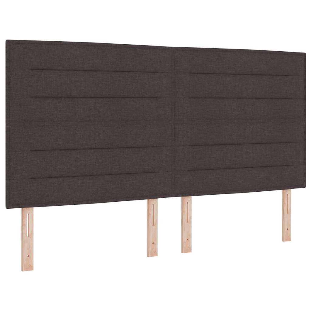 LED Box Spring Krevet Tamno smeđa 200 x 200 cm tkanina