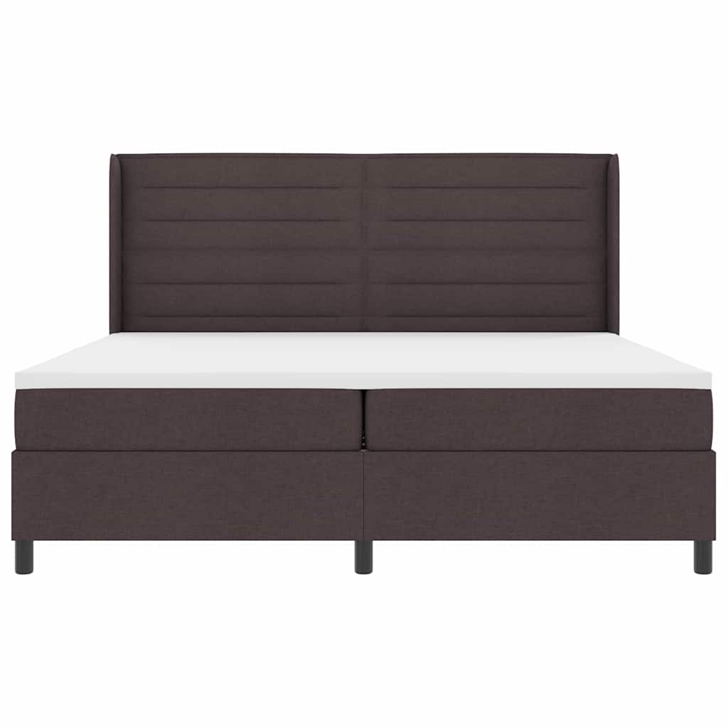 LED Box Spring Krevet Tamno smeđa 200 x 200 cm tkanina