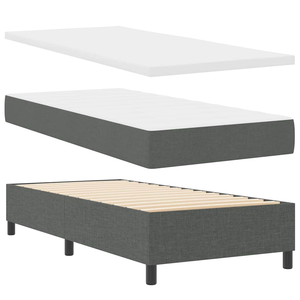 LED Box Spring Krevet Tamno siva 80 x 200 cm tkanina