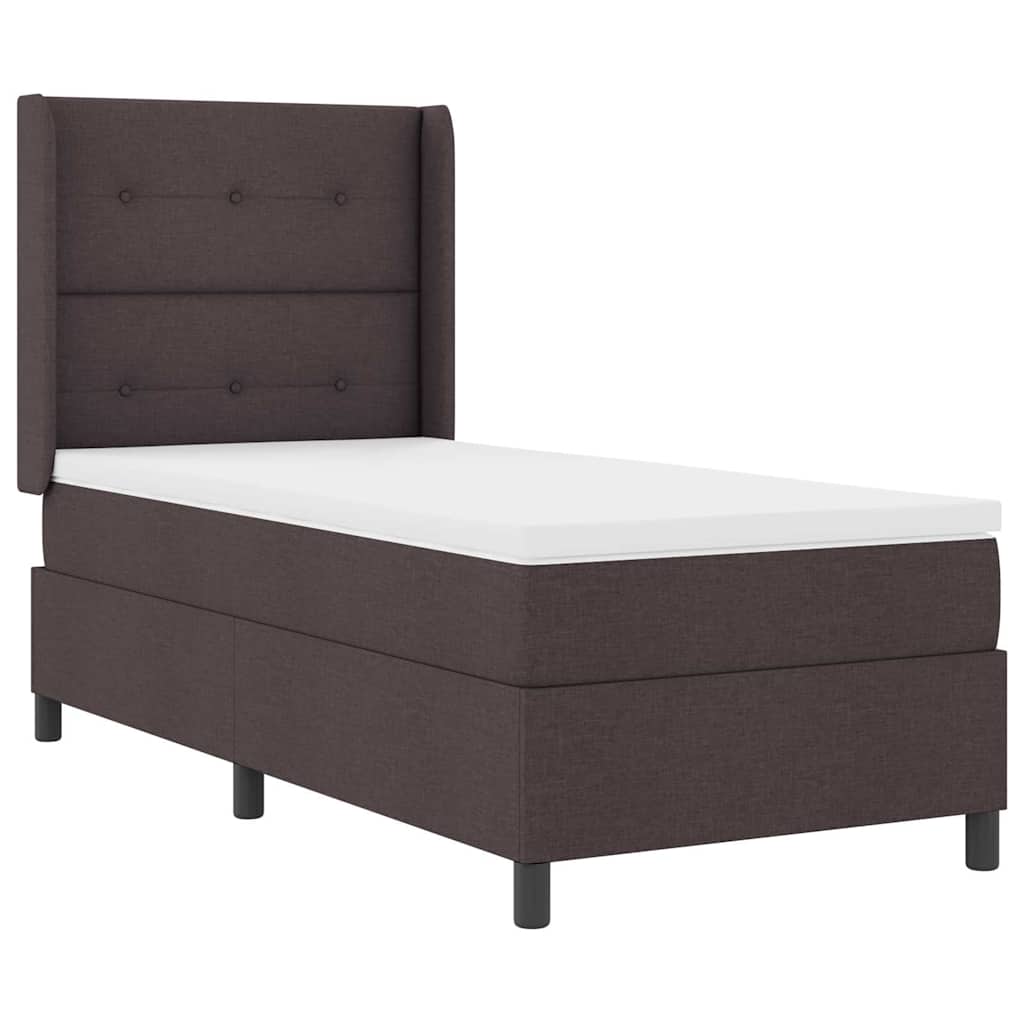 LED Box Spring Krevet Tamno smeđa 80 x 200 cm tkanina