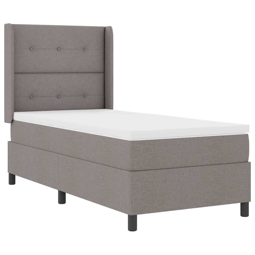 LED Box Spring Krevet Sivo-smeđa 90 x 200 cm tkanina