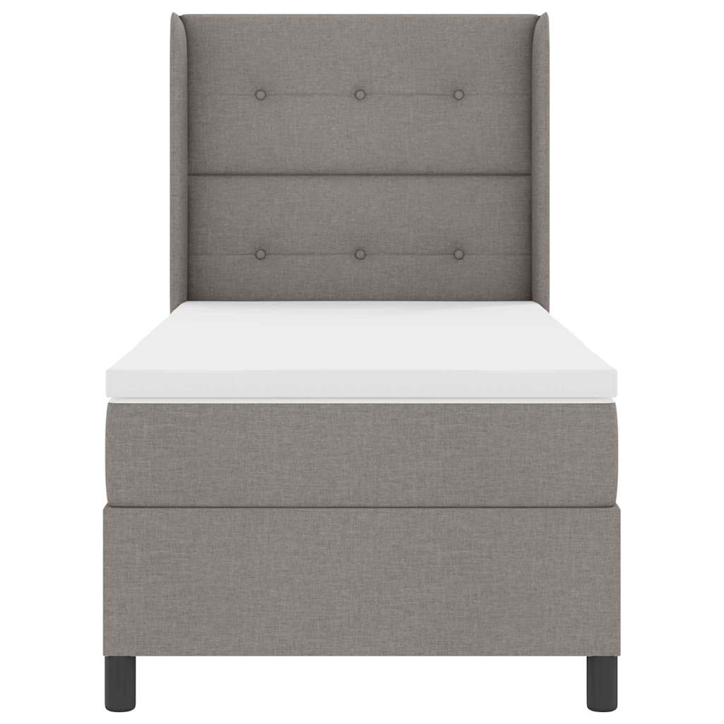 LED Box Spring Krevet Sivo-smeđa 90 x 200 cm tkanina