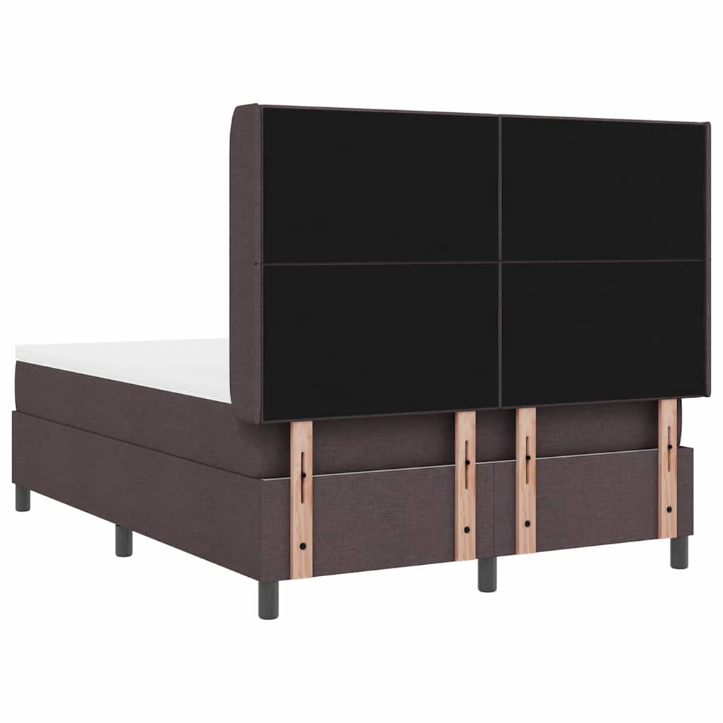 LED Box Spring Krevet Tamno smeđa 140 x 190 cm tkanina