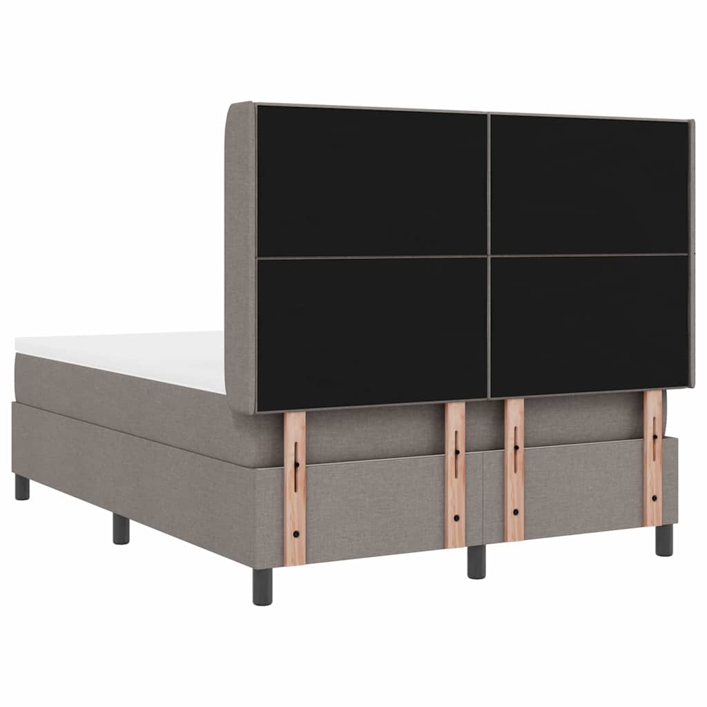 LED Box Spring Krevet Sivo-smeđa 140 x 190 cm tkanina