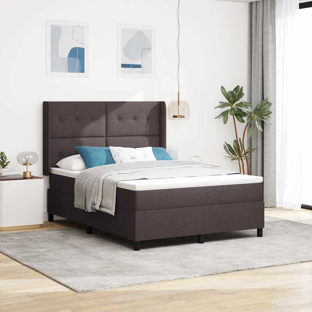 LED Box Spring Krevet Tamno smeđa 160 x 200 cm tkanina