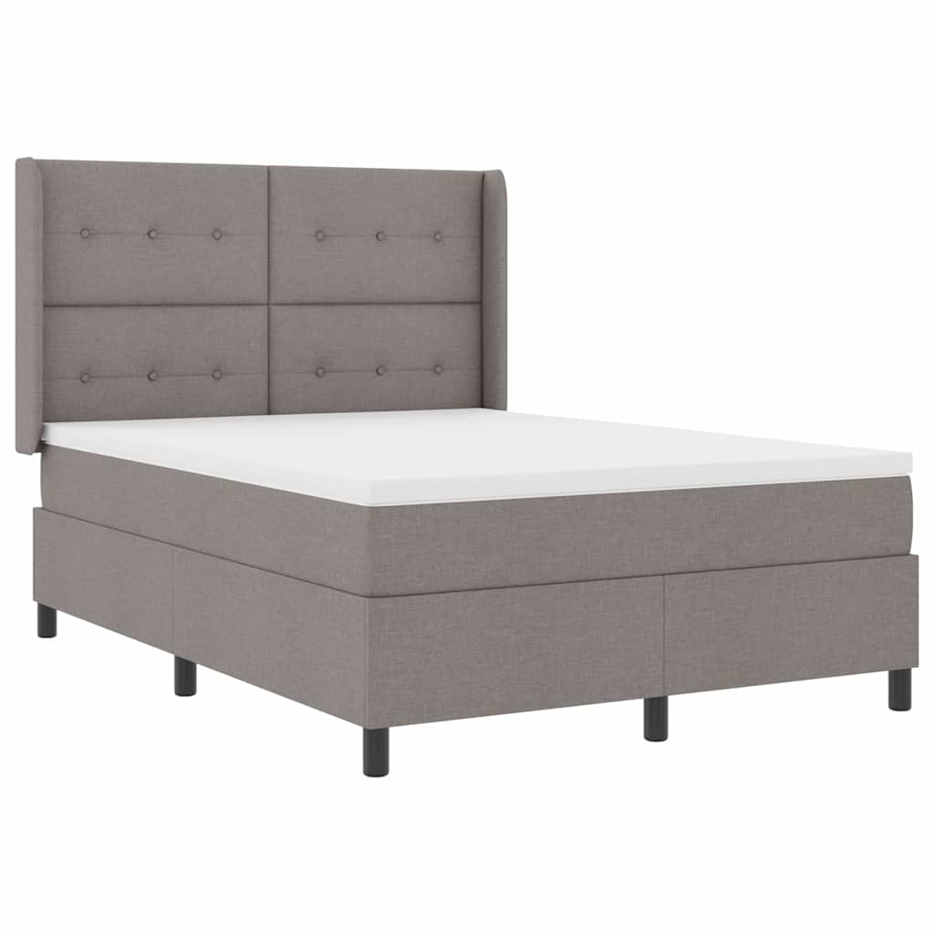 LED Box Spring Krevet Sivo-smeđa 160 x 200 cm tkanina