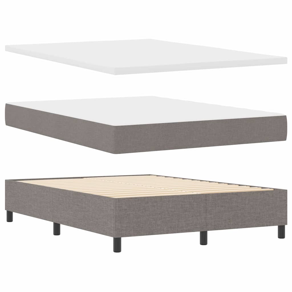 LED Box Spring Krevet Sivo-smeđa 160 x 200 cm tkanina