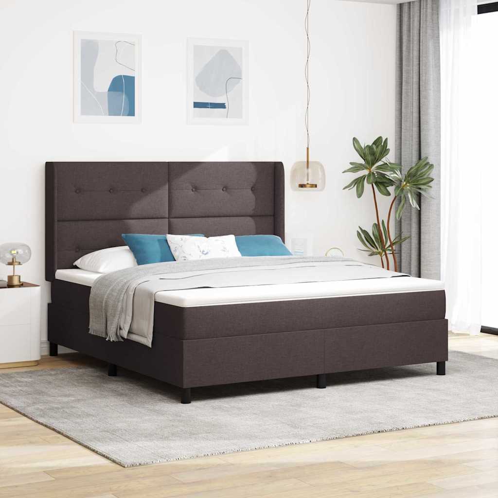 LED Box Spring Krevet Tamno smeđa 180 x 200 cm tkanina