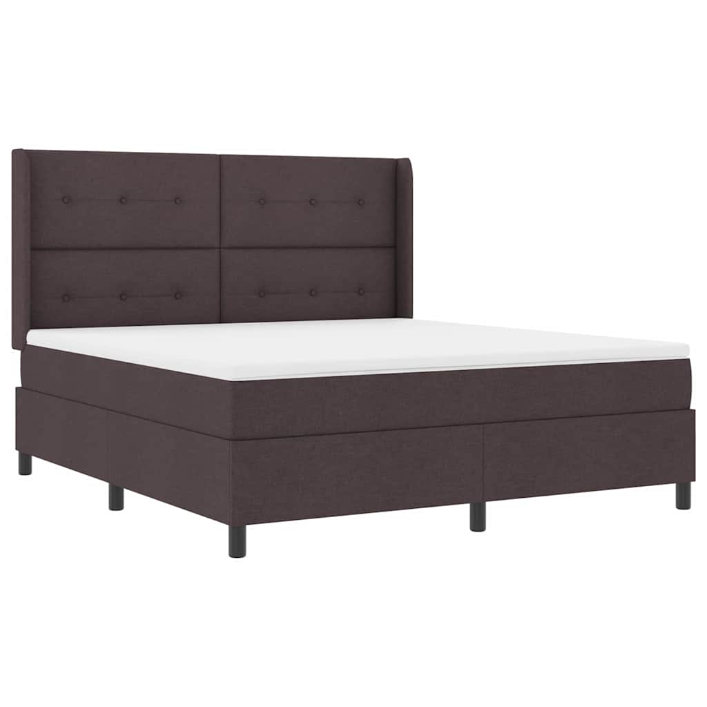 LED Box Spring Krevet Tamno smeđa 180 x 200 cm tkanina