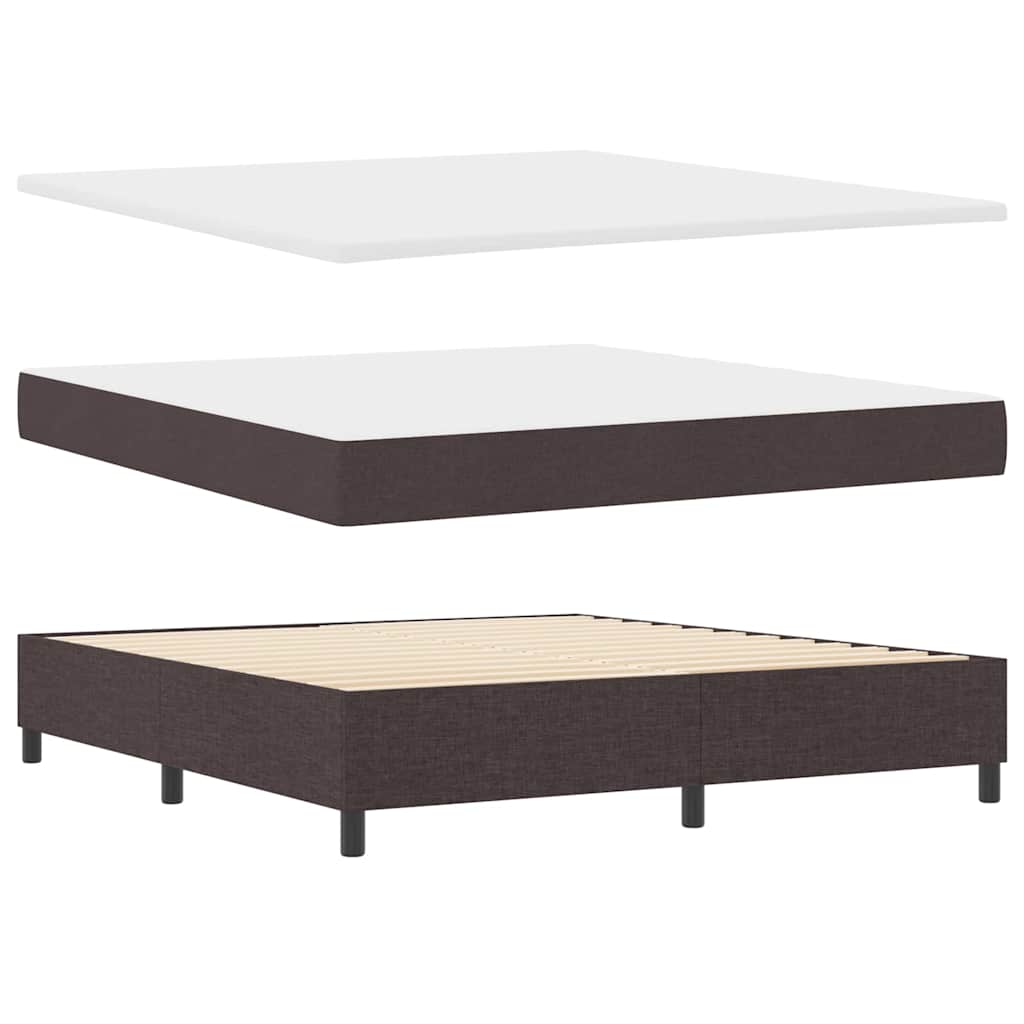 LED Box Spring Krevet Tamno smeđa 180 x 200 cm tkanina