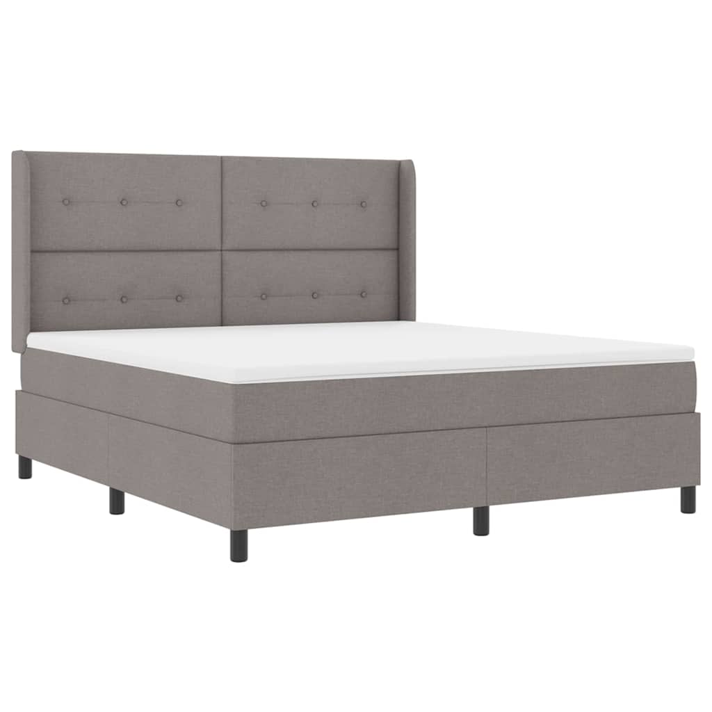 LED Box Spring Krevet Sivo-smeđa 180 x 200 cm tkanina