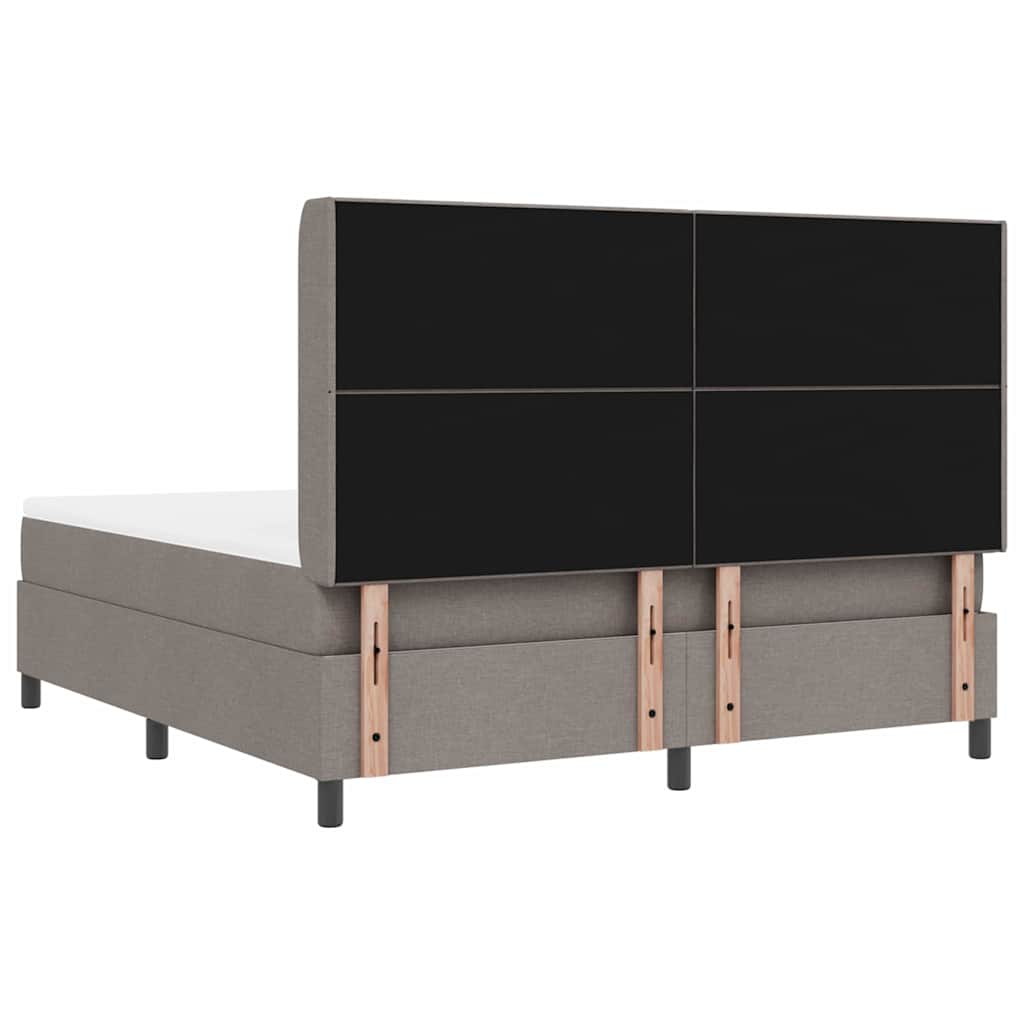 LED Box Spring Krevet Sivo-smeđa 180 x 200 cm tkanina