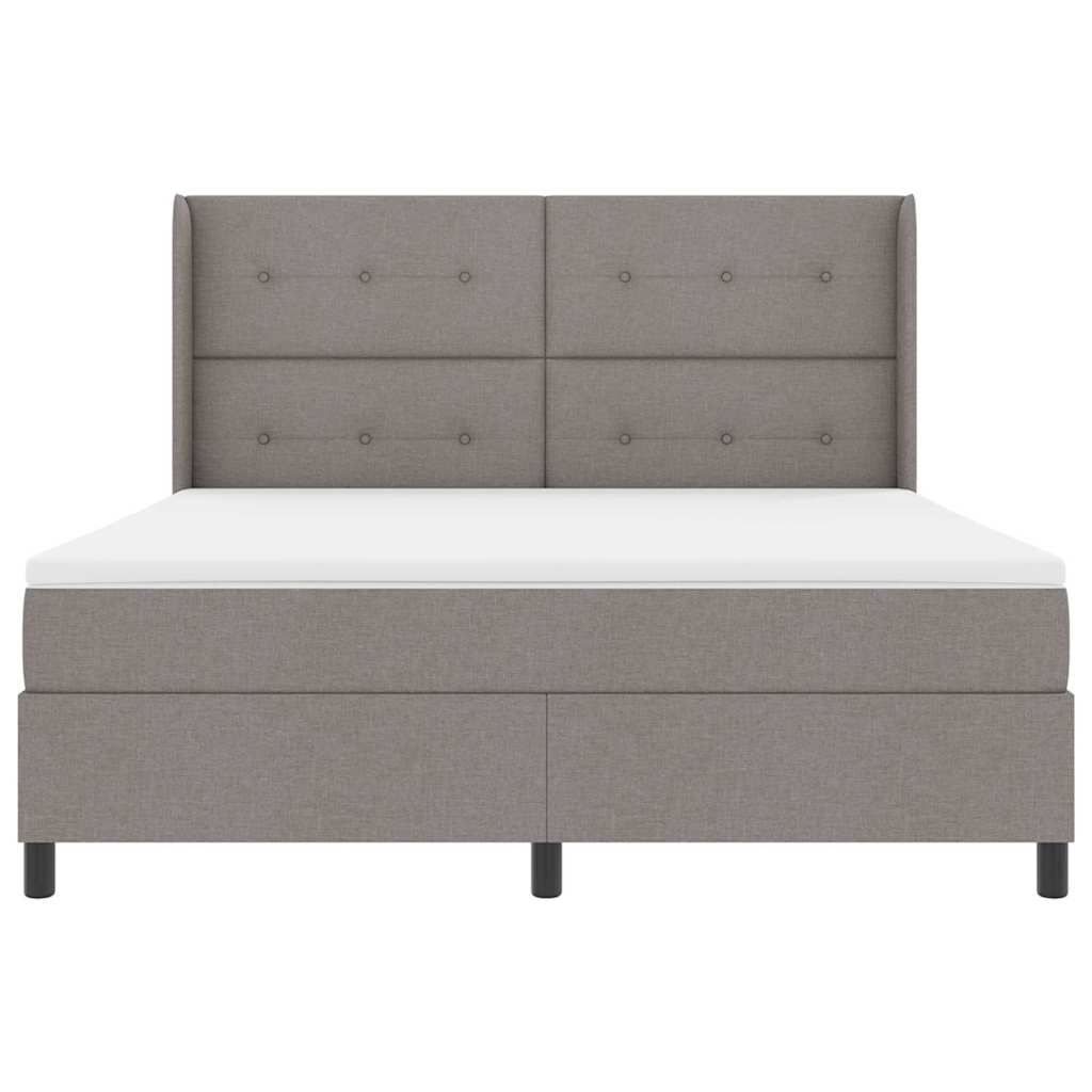 LED Box Spring Krevet Sivo-smeđa 180 x 200 cm tkanina