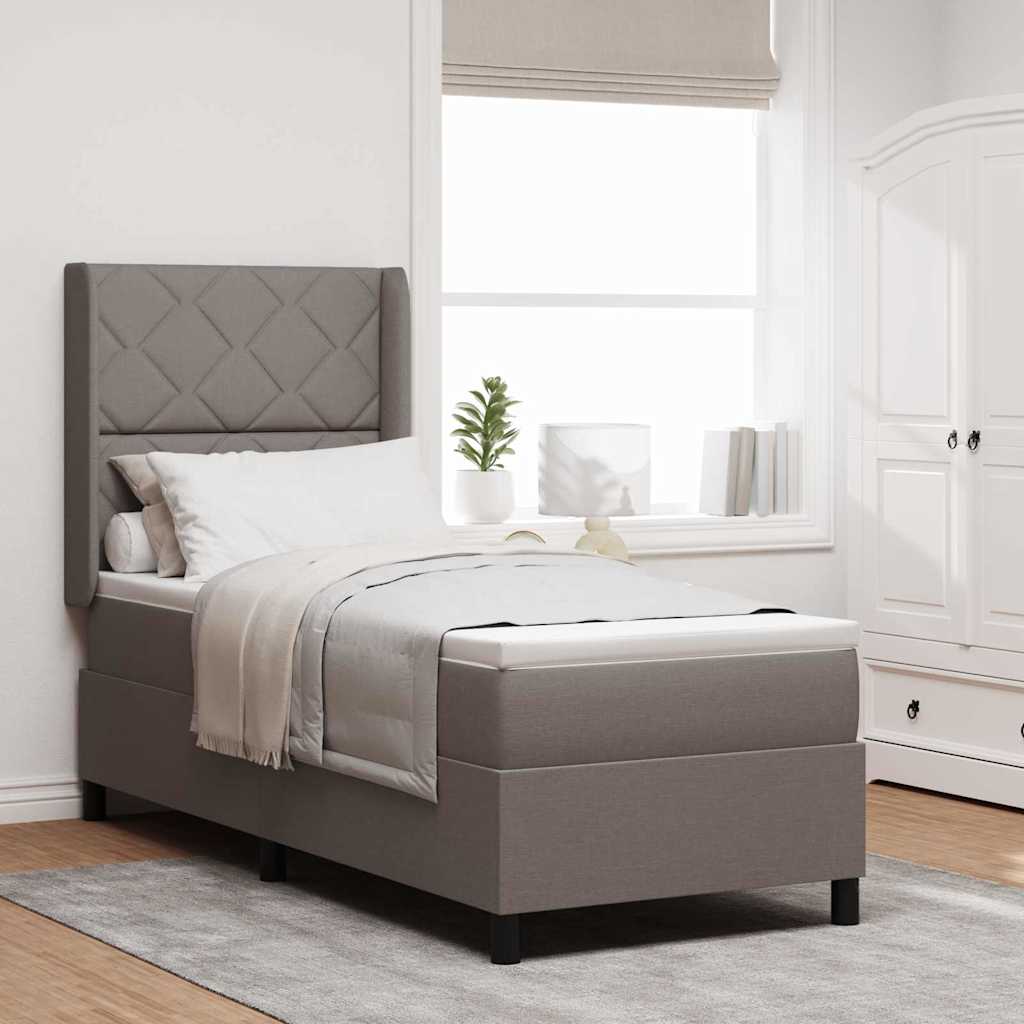 LED Box Spring Krevet Sivo-smeđa 80 x 200 cm tkanina
