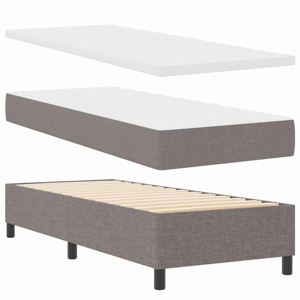 LED Box Spring Krevet Sivo-smeđa 80 x 200 cm tkanina