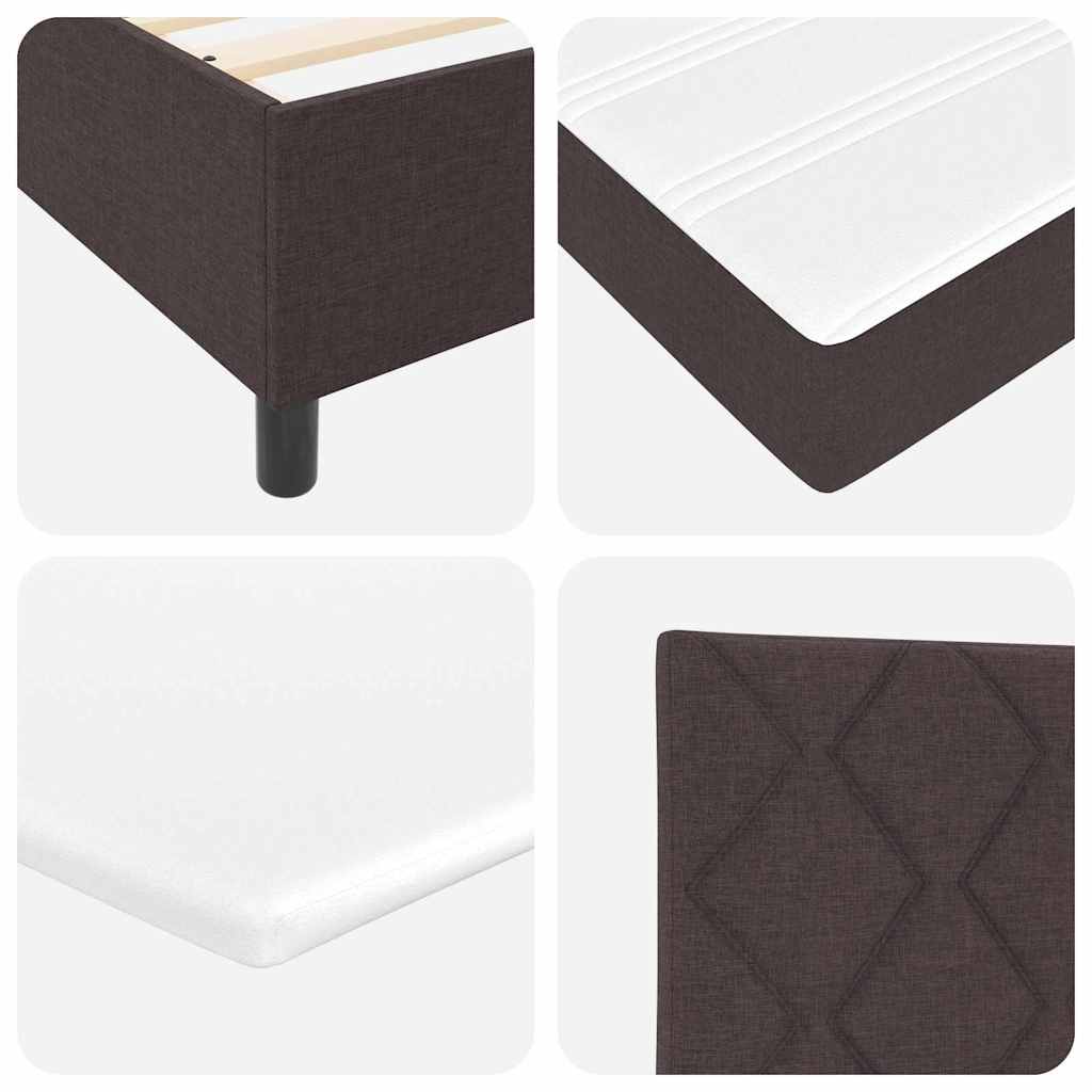 LED Box Spring Krevet Tamno smeđa 180 x 200 cm tkanina