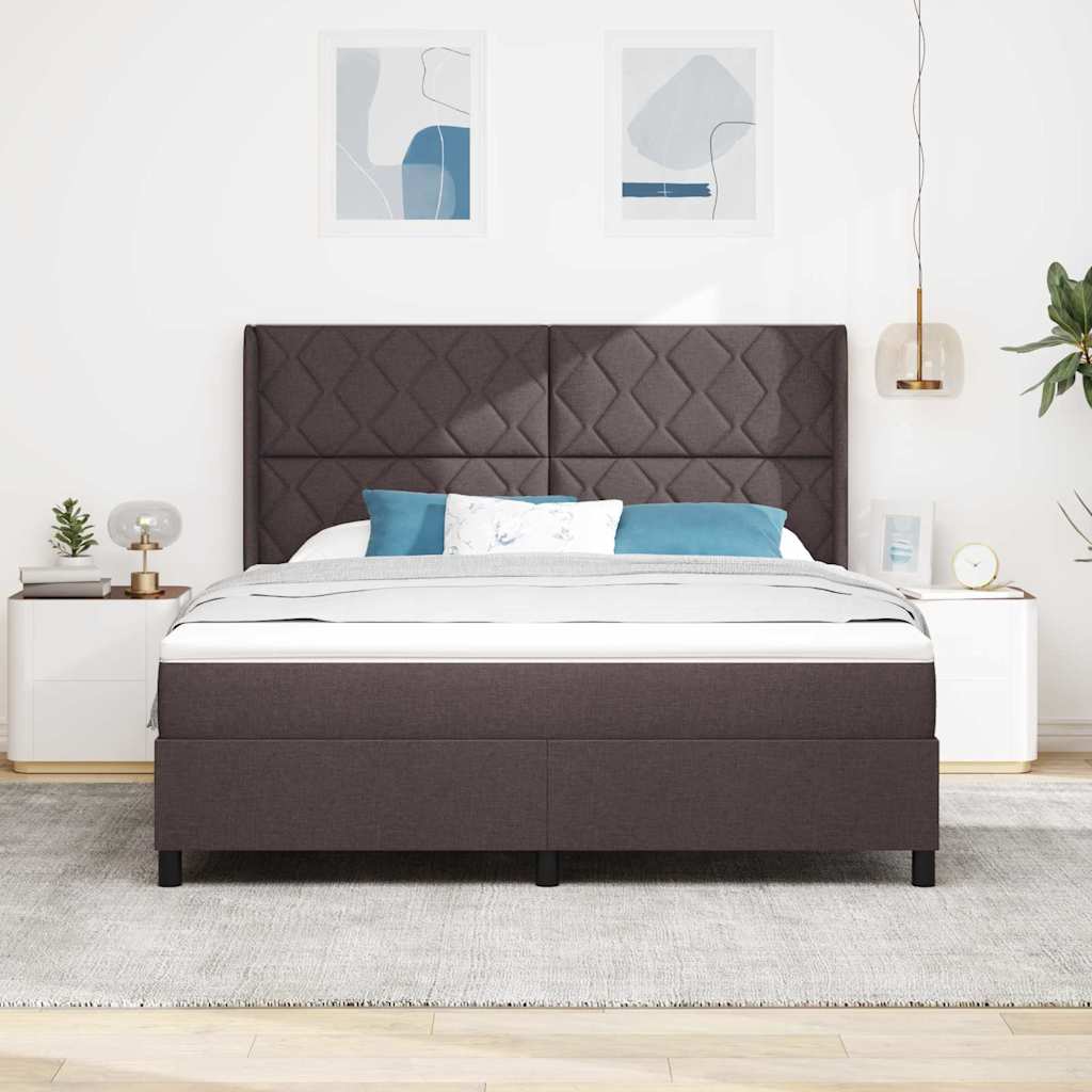 LED Box Spring Krevet Tamno smeđa 180 x 200 cm tkanina