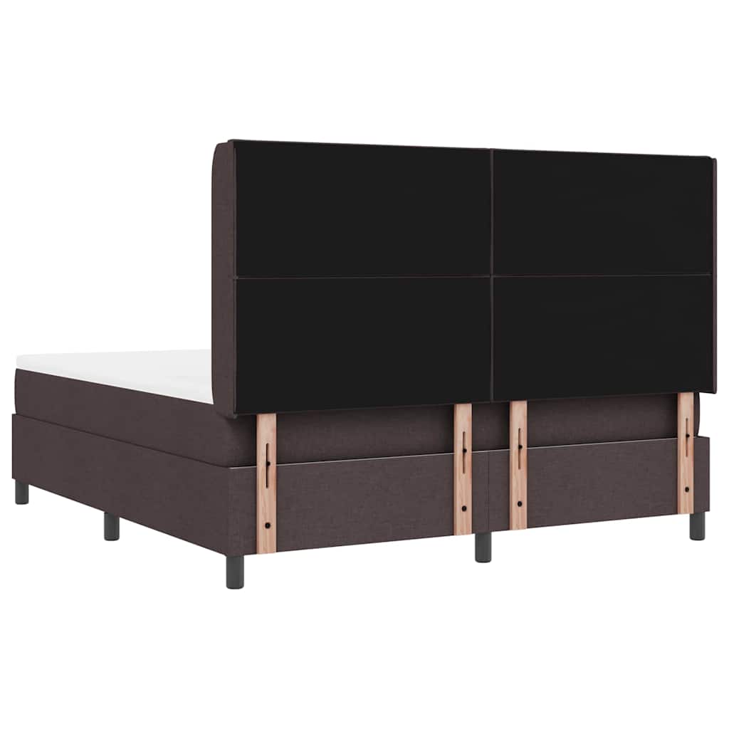 LED Box Spring Krevet Tamno smeđa 180 x 200 cm tkanina