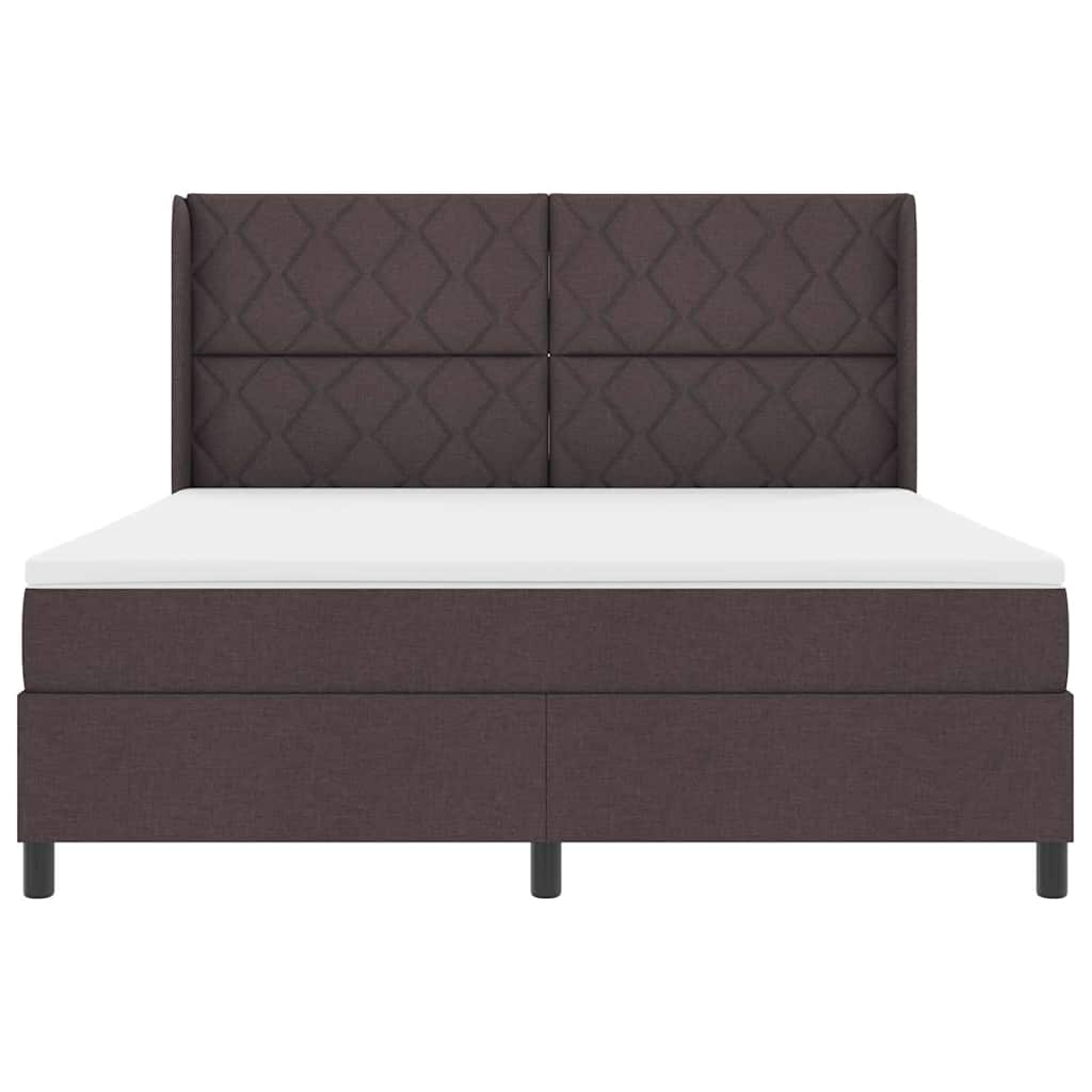 LED Box Spring Krevet Tamno smeđa 180 x 200 cm tkanina