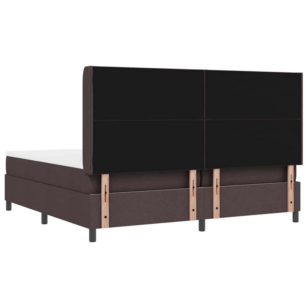 LED Box Spring Krevet Tamno smeđa 200 x 200 cm tkanina
