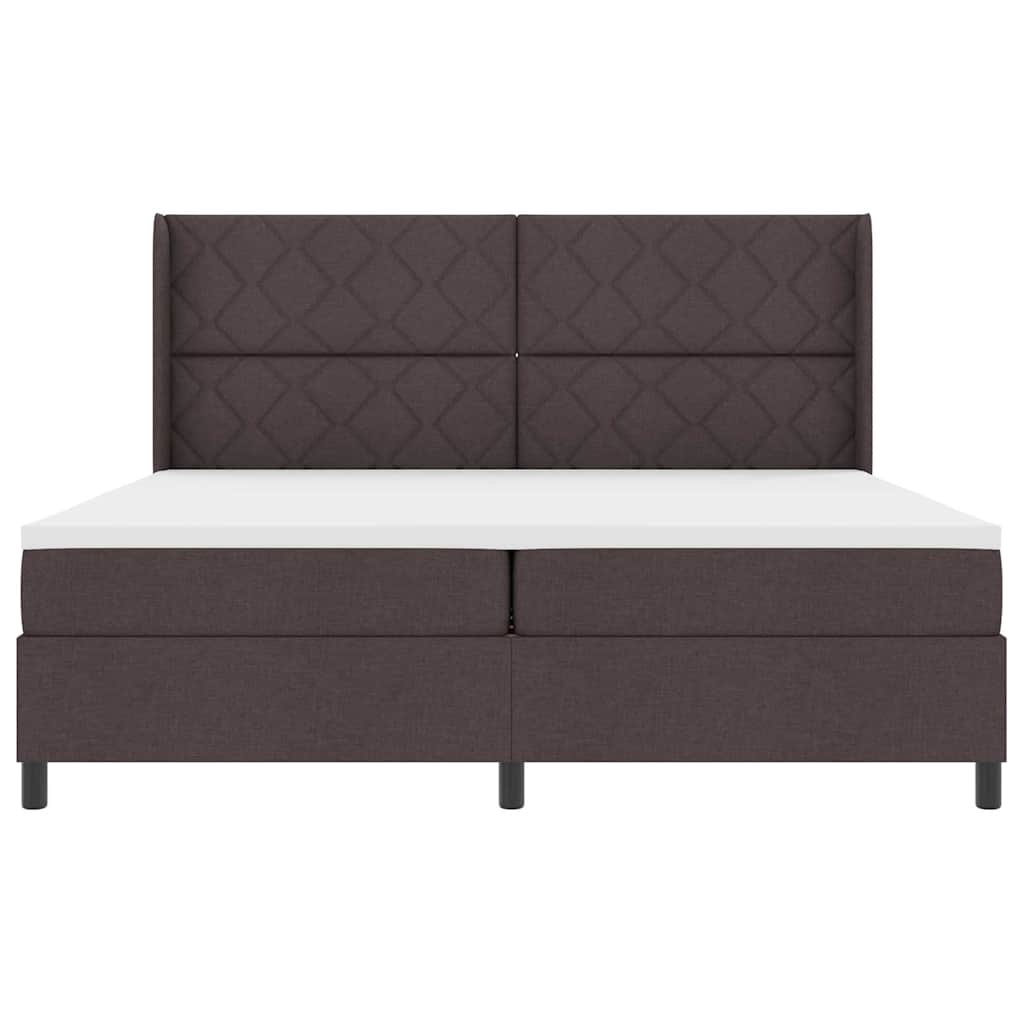 LED Box Spring Krevet Tamno smeđa 200 x 200 cm tkanina