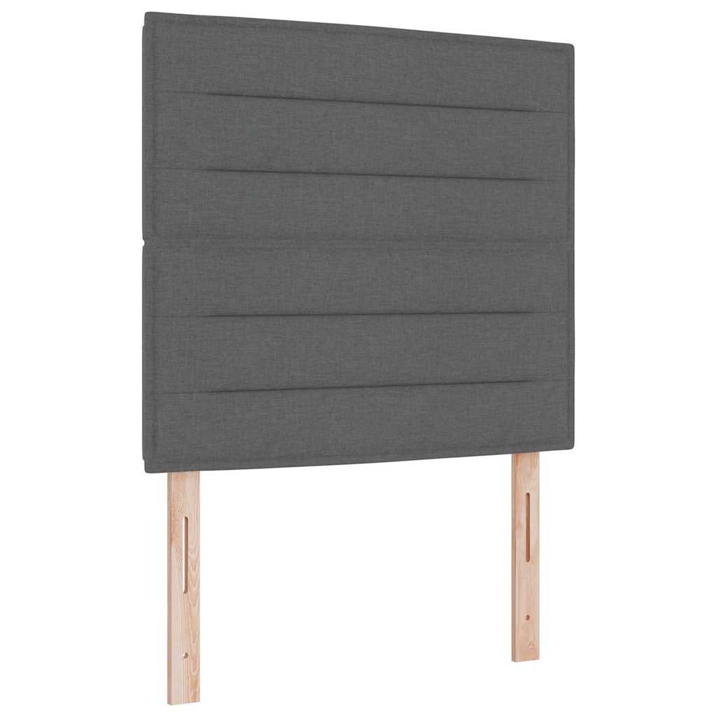 Krevet s opruga kutije s LED trakama Siva 90 x 190 cm tkanina