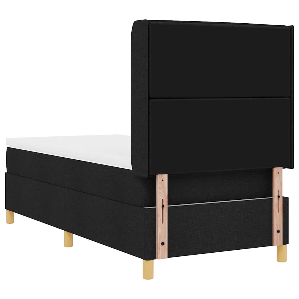 Krevet s opruga kutije s LED trakama Crna 90 x 190 cm tkanina
