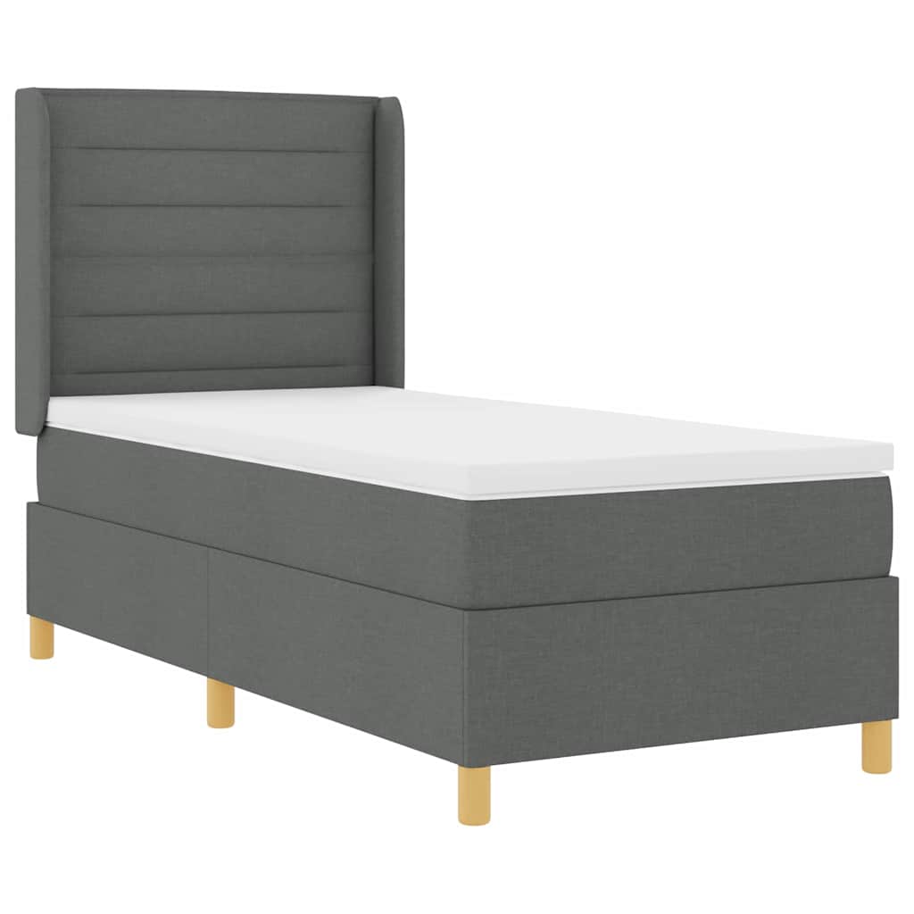 Krevet s opruga kutije s jastukom Siva 90 x 200 cm tkanina