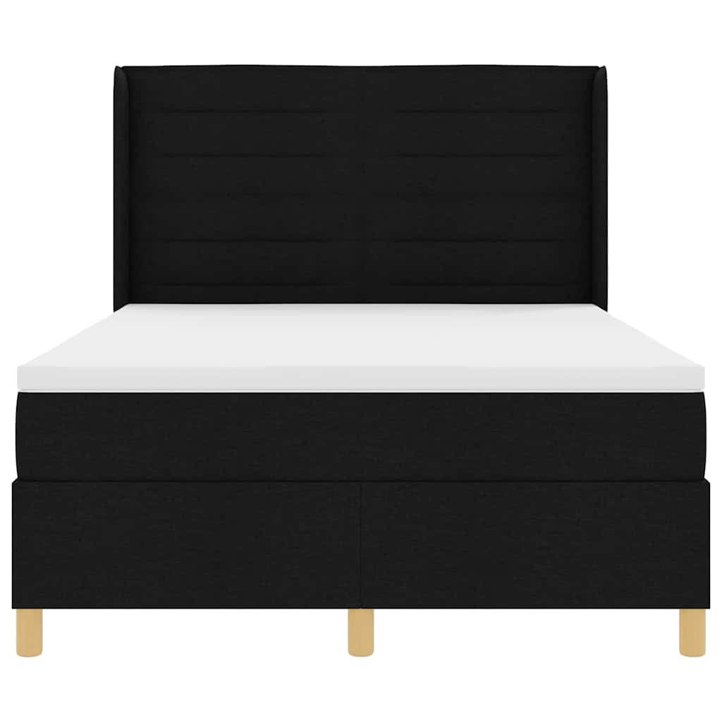 Krevet s opruga kutije s LED trakama Crna 140 x 190 cm tkanina
