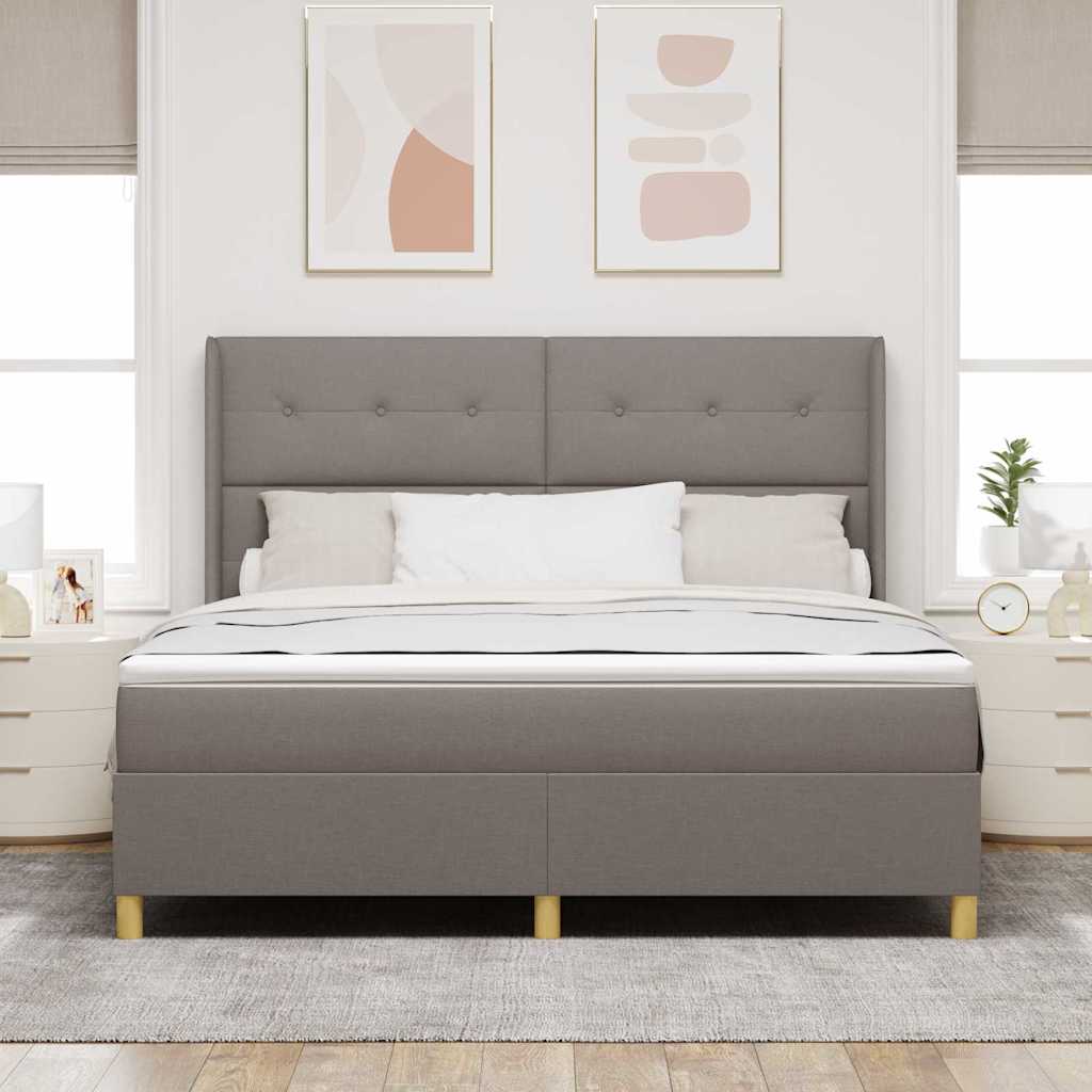 Krevet s opruga kutije Sivo-smeđa 180 x 200 cm tkanina