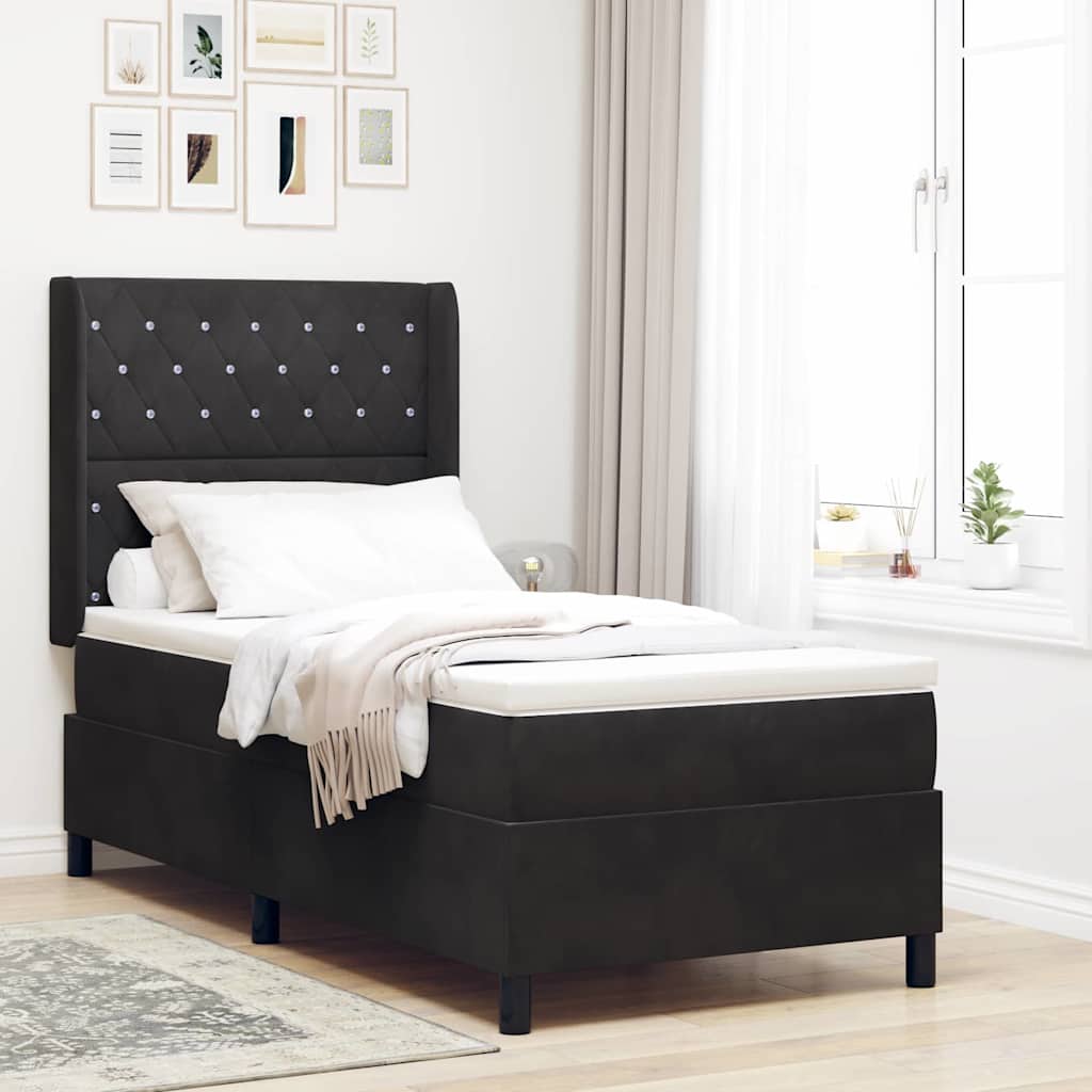 Krevet box spring s madracem LED baršun