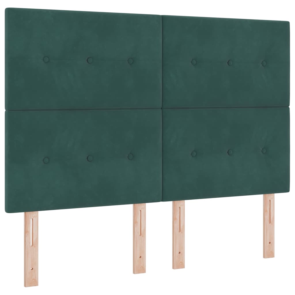 Krevet s opruga kutije s LED trakama Zelena 140 x 190 cm Baršun