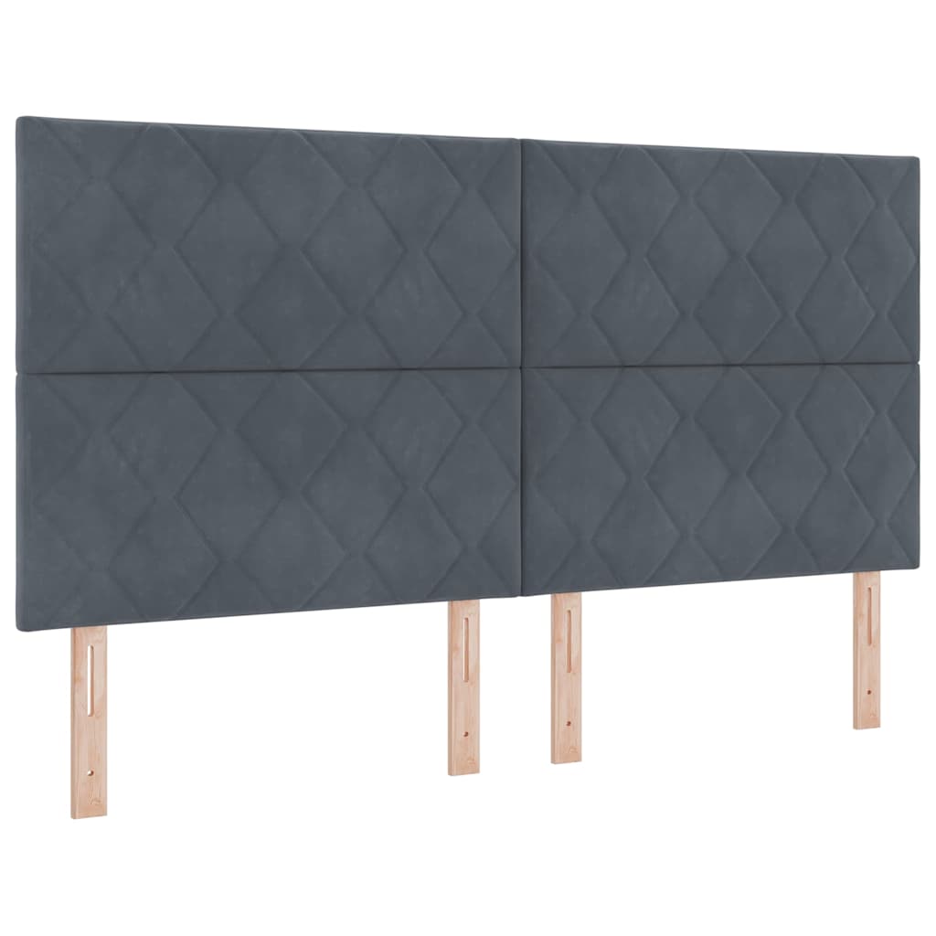 Krevet s opruga kutije Tamno siva 180 x 200 cm Baršun