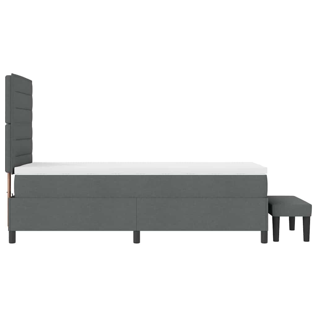 Krevet s opruga kutije Tamno siva 100 x 200 cm tkanina