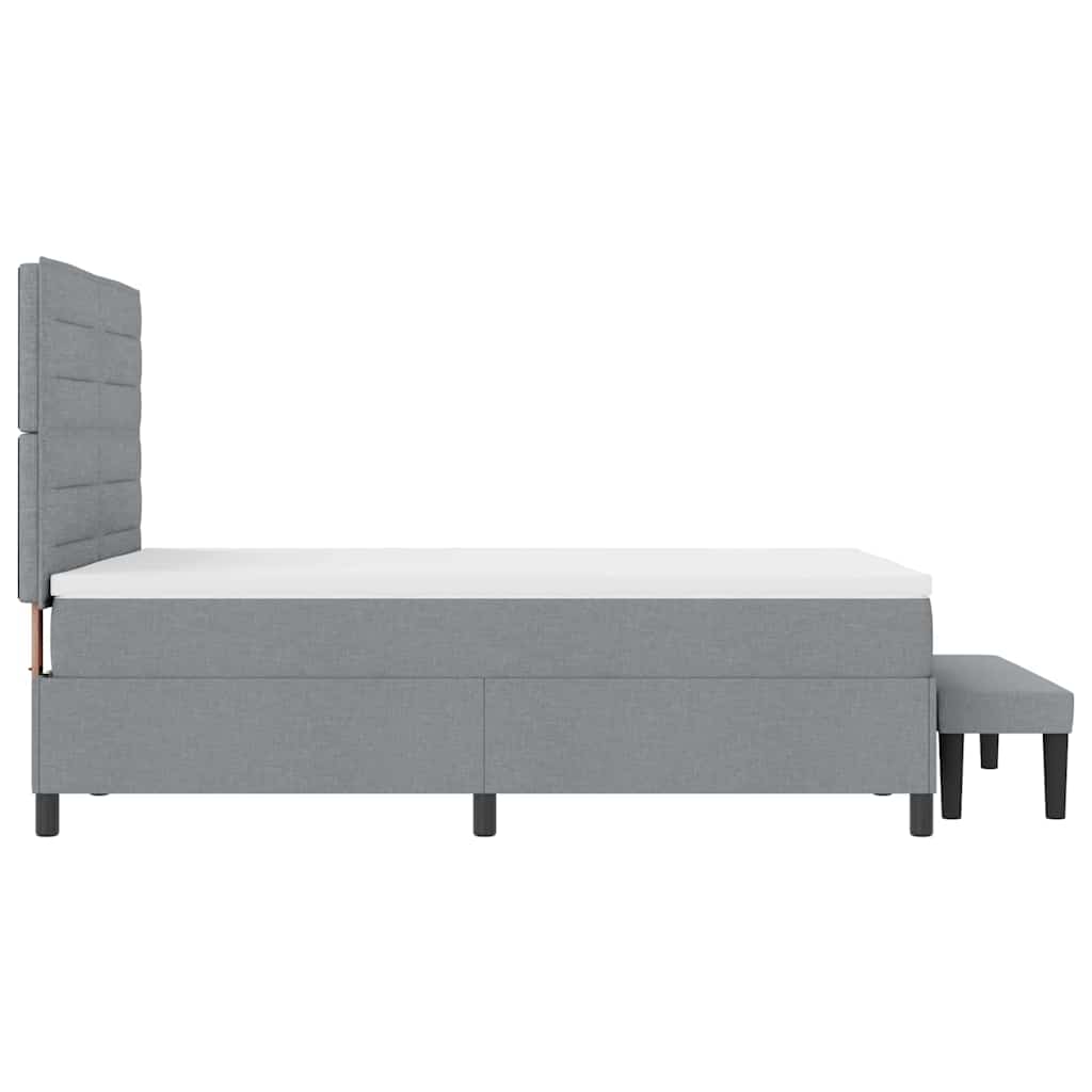 Krevet s opruga kutije Svijetlo siva 160 x 200 cm tkanina