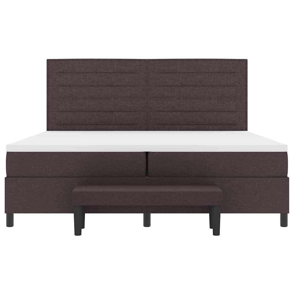 Krevet s opruga kutije Tamno smeđa 200 x 200 cm tkanina