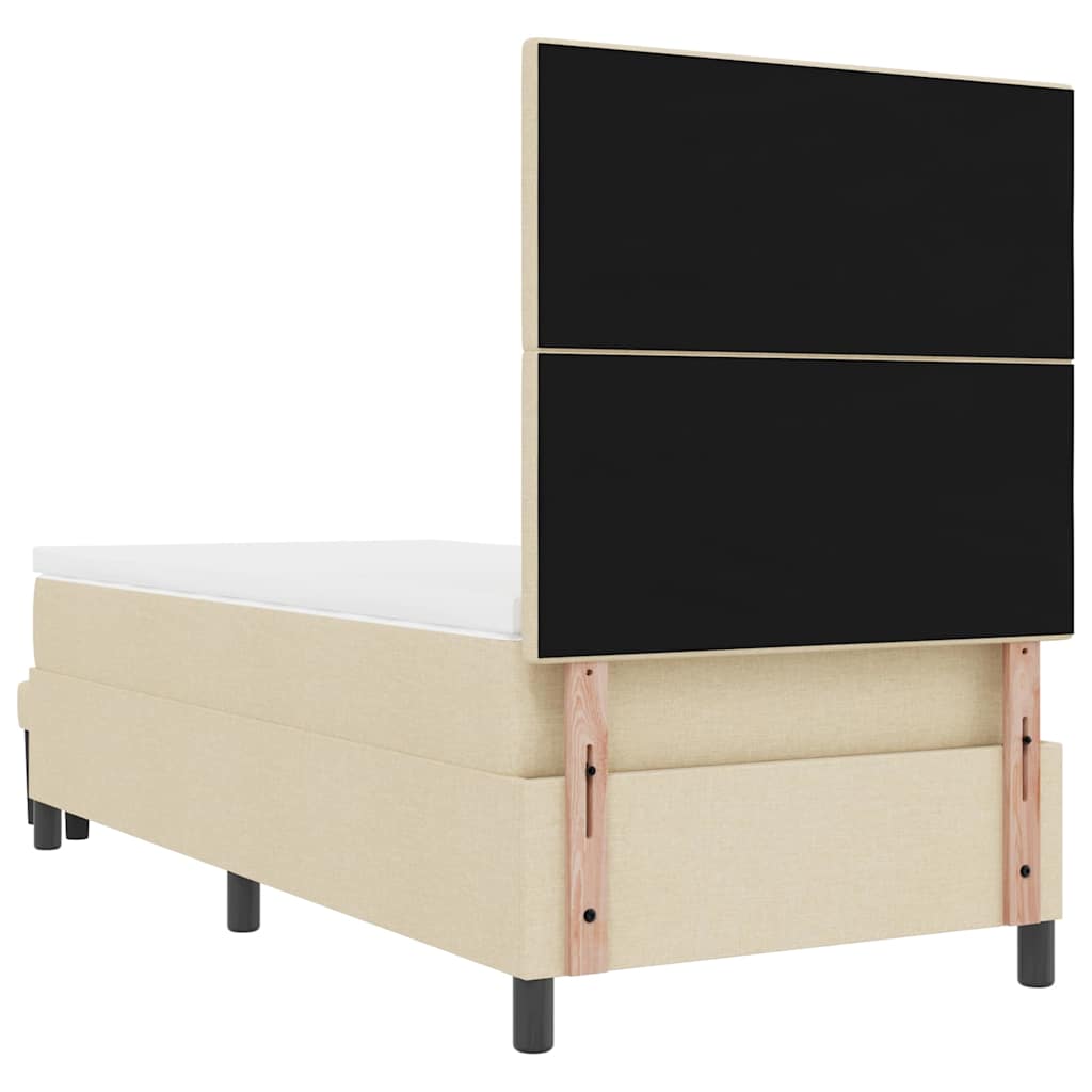 Krevet s opruga kutije s uzglavljem Krema 100 x 200 cm tkanina