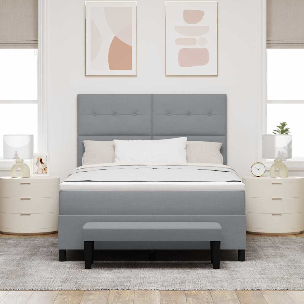 Krevet s opruga kutije Svijetlo siva 160 x 200 cm tkanina