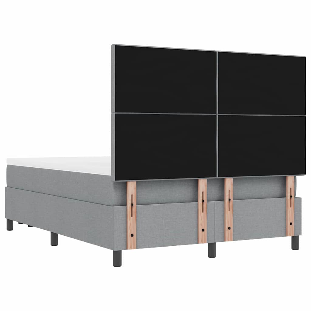 Krevet s opruga kutije Svijetlo siva 160 x 200 cm tkanina