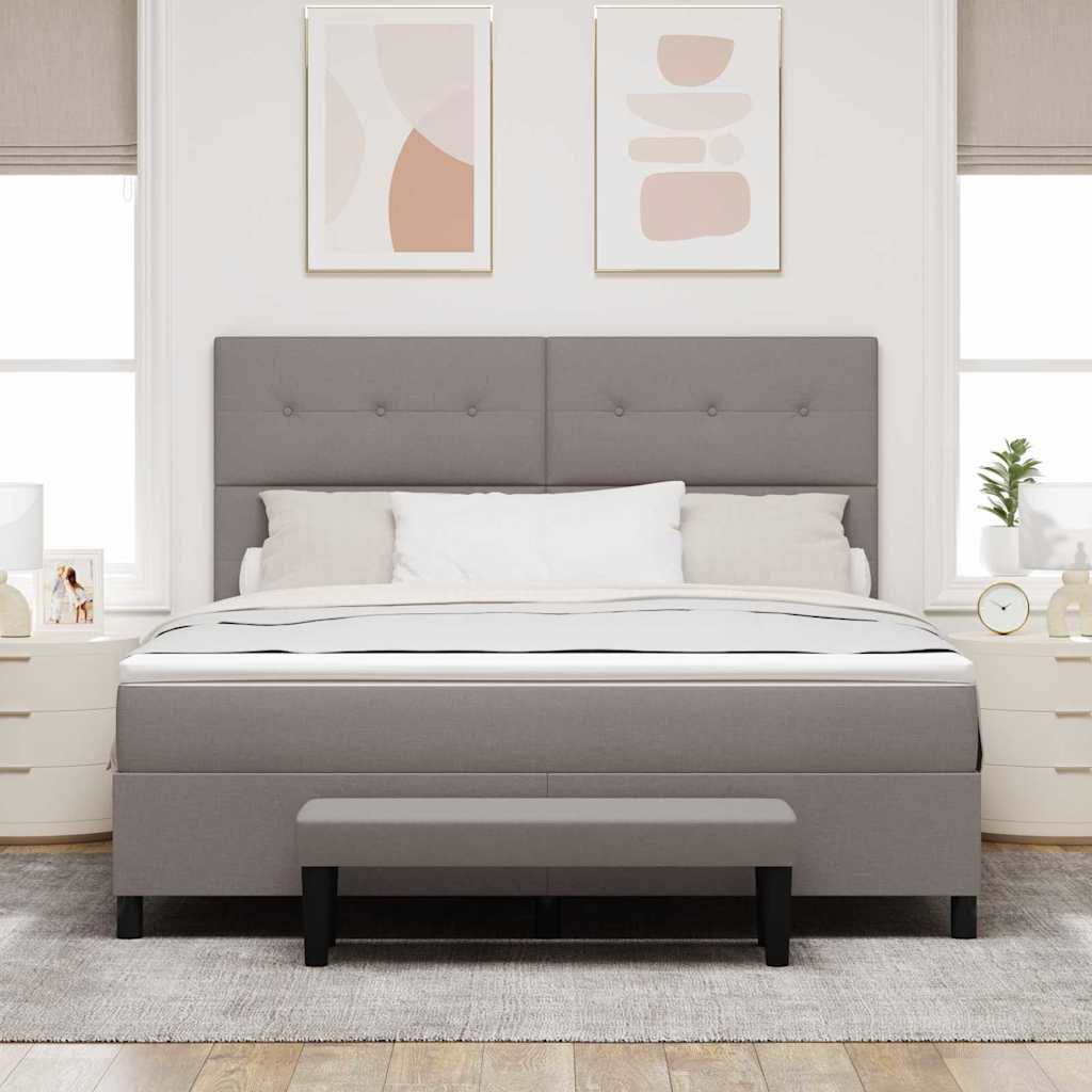 Krevet s opruga kutije Sivo-smeđa 180 x 200 cm tkanina