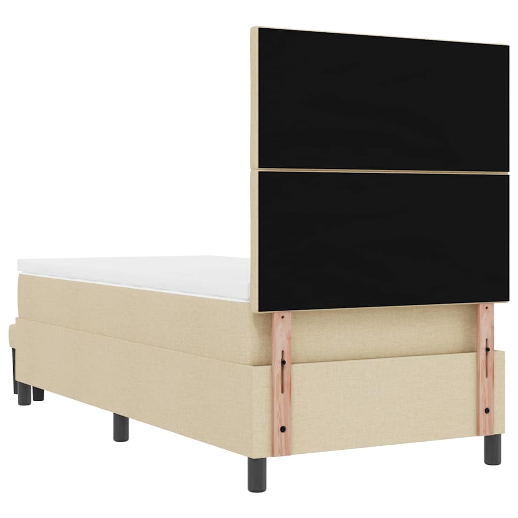 Krevet s opruga kutije s uzglavljem Krema 100 x 200 cm tkanina
