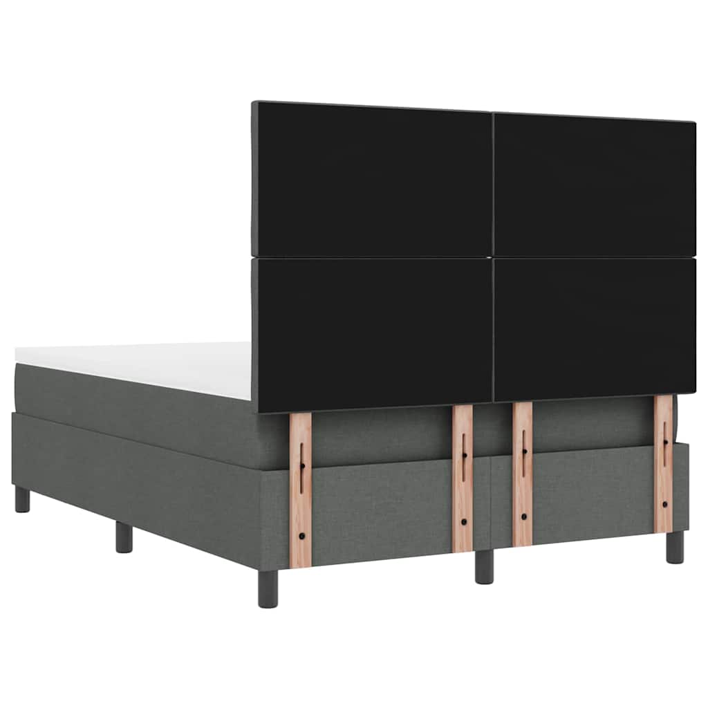 Krevet s opruga kutije Tamno siva 140 x 190 cm tkanina
